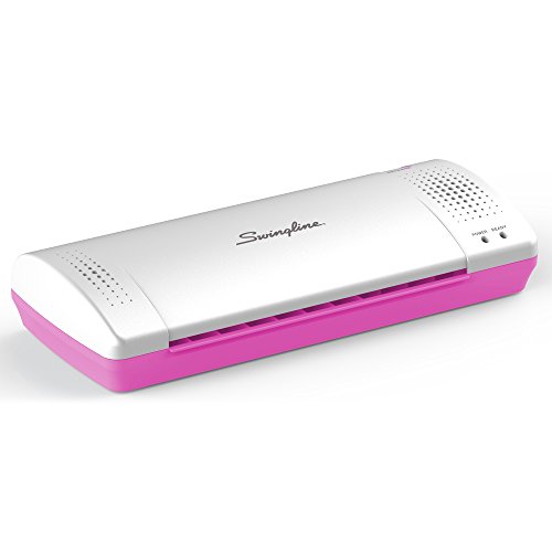 Product Cover Swingline Laminator, Thermal, Inspire Plus Lamination Machine, 9 inches Max Width, Quick Warm-Up, Includes Laminating Pouches, White / Pink (1701865ECR)