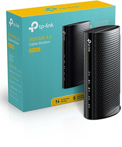 Product Cover TP-Link TC-7610 DOCSIS 3.0 (8x4) Cable Modem. Max Download Speeds Up to 343Mbps. Certified for Comcast XFINITY, Spectrum, Cox, and more. Separate Router is Needed for Wi-Fi