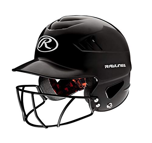 Product Cover Rawlings Coolflo NOCSAE Molded Batting Helmet with Face Guard, Black, One Size
