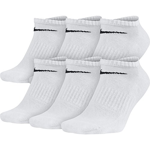 Product Cover NIKE Unisex Performance Cushion No-Show Socks with Band (6 Pairs), White/Black, Large
