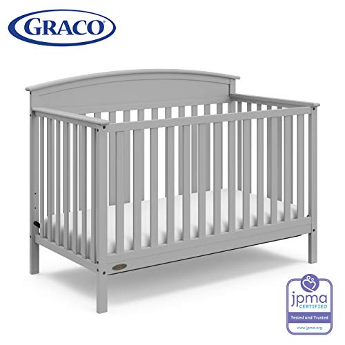 Product Cover Graco Benton 4-in-1 Convertible Crib (Pebble Gray) - Easily Converts to Toddler Bed, Daybed or Full-Size Bed with Headboard, 3-Position Adjustable Mattress Support Base