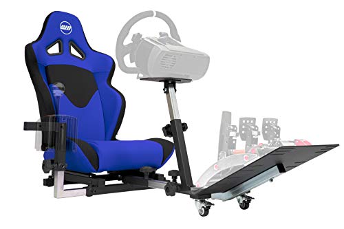 Product Cover Openwheeler GEN2 Racing Wheel Stand Cockpit Blue on Black | Fits All Logitech G29 | G920 | All Thrustmaster | All Fanatec Wheels | Compatible with Xbox One, PlayStation, PC Platforms