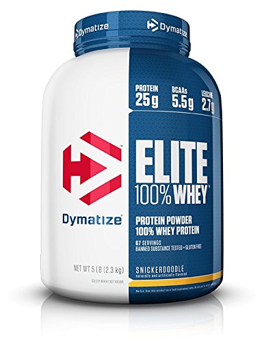 Product Cover Dymatize Elite 100% Whey Protein Supplement Powder, Pre and Post Workout Protein Powder, 5 lbs, 2.26 kg, Snickerdoodle