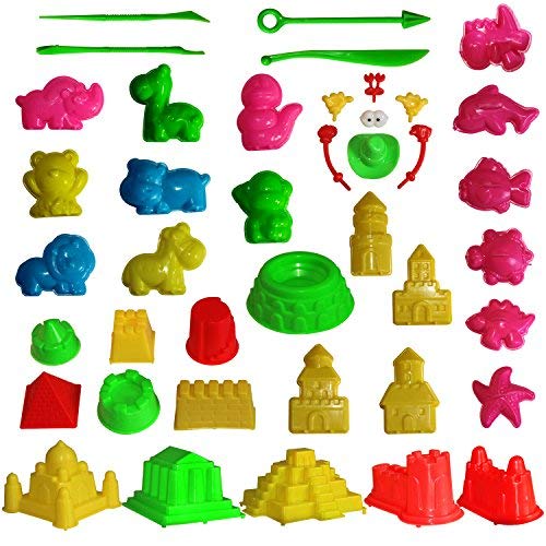 Product Cover Mukool 45pcs Mold for Kinetic Sand Molds Activity Set for Sands Alive Compatible with Any Molding Sa