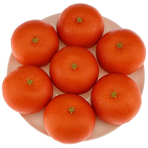 Product Cover Gresorth 6pcs Artificial Orange Decoration Fake Tangerine Fruit Home House Kitchen Table Food Show Model