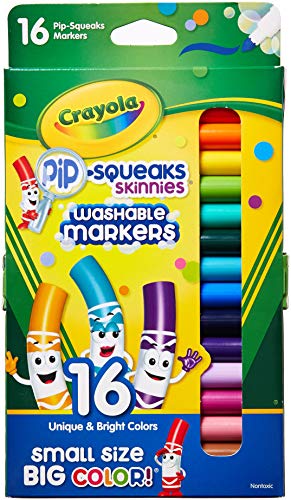 Product Cover Crayola 714270010385 Pip-Squeaks Skinnies Washable Markers, Assorted Colors 16 ea (Pack of 2), 32 Count, Multicolor 32 Count