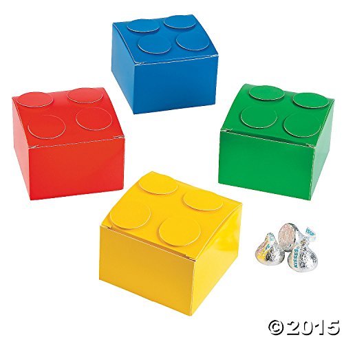 Product Cover Color Brick Party Favor Boxes Lot of 12 Treat Boxes Building Blocks