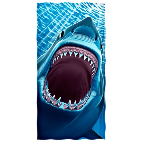 Product Cover Dawhud Direct Great White Shark Teeth Beach/Shower Towel