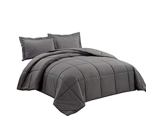 Product Cover Chezmoi Collection 2-Piece Down Alternative Comforter Set (Twin, Gray)