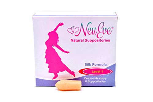 Product Cover NeuEve® Suppository Silk Formula (Level 1 for Starters) - Hormones Free - for Vaginal Dryness, Painful Sex & Itching - Natural Moisturizer, Lube & Deodorant (Refrigerate Before Use in Hot Weather)