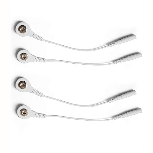 Product Cover 4 Piece TENS Lead Wire Adapterss - Convert 2.0mm Pin to 3.5mm Snap