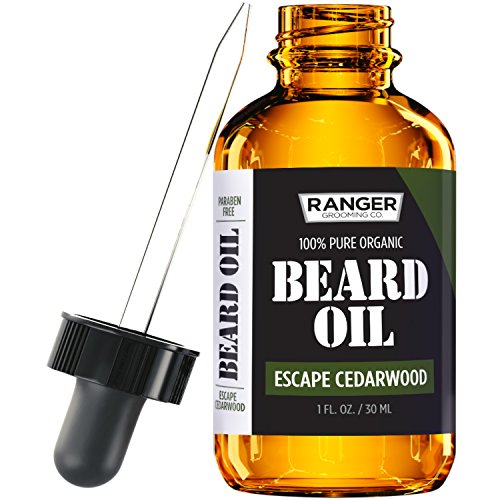 Product Cover Escape Cedarwood Beard Oil & Leave in Conditioner, 100% Pure Natural Organic for Groomed Beards, Mustaches, and Moisturized Skin 1 oz by Ranger Grooming Co by Leven Rose