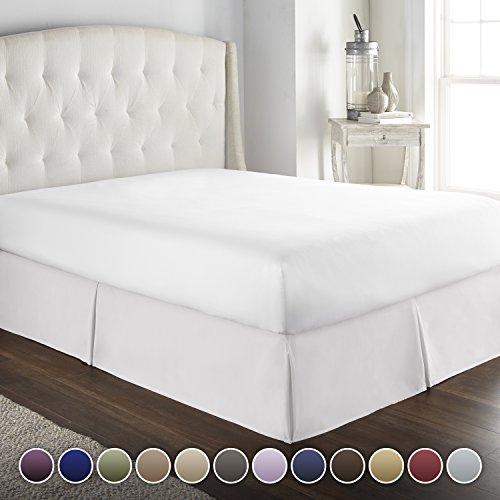 Product Cover Hotel Luxury Bed Skirt/Dust Ruffle 1800 Platinum Collection-14 inch Tailored Drop, Wrinkle & Fade Resistant, Linens (Full, White)