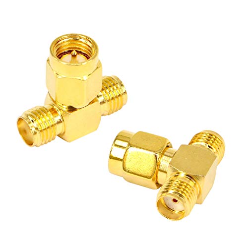 Product Cover RF Coax Adapter SMA Male to Dual SMA Female Connector Splitter Antenna Converter Pack of 2...