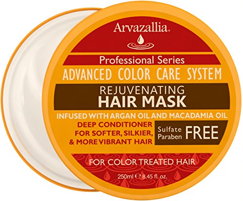 Product Cover Rejuvenating Hair Mask and Deep Conditioner For Color Treated Hair with Argan Oil and Macadamia Oil By Arvazallia - Sulfate Free & Paraben Free