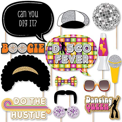 Product Cover Big Dot of Happiness 70's Disco - 1970s Disco Fever Party Photo Booth Props Kit - 20 Count
