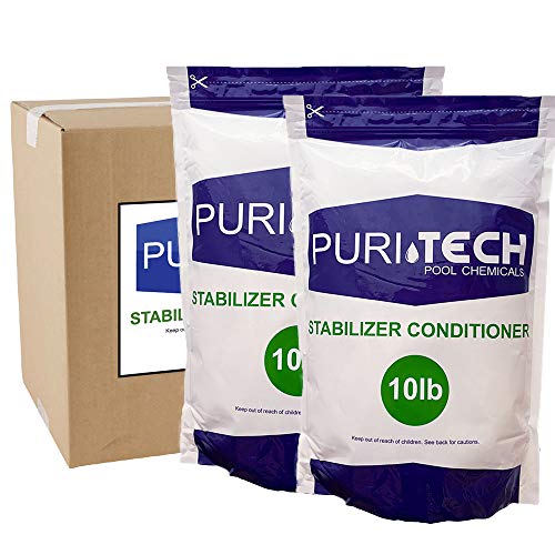 Product Cover Puri Tech 20 lbs Stabilizer Conditioner Cyanuric Acid UV Protection for Swimming Pools and Spas
