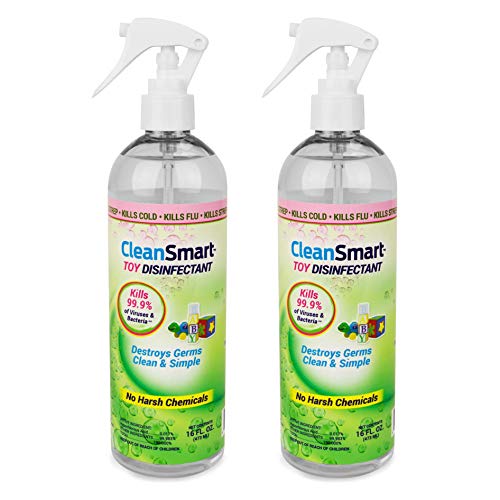 Product Cover CleanSmart Toy Disinfectant-No Rinse No Wipe, Kills 99.9% of Germs, No Chemical Residue. 16oz, 2 Pk