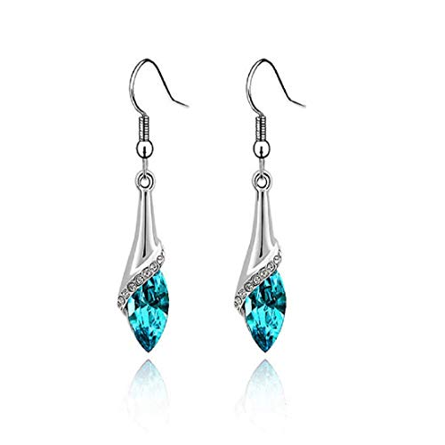 Product Cover Voberry Fahion Lady Crystal Marquise Cut Teardrop Wedding Hook Earrings Gift Blue