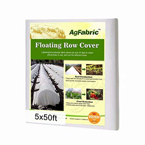 Product Cover Agfabric Warm Worth Floating Row Cover & Plant Blanket, 0.55oz Fabric of 5x50ft for Frost Protection, Harsh Weather Resistance& Seed Germination