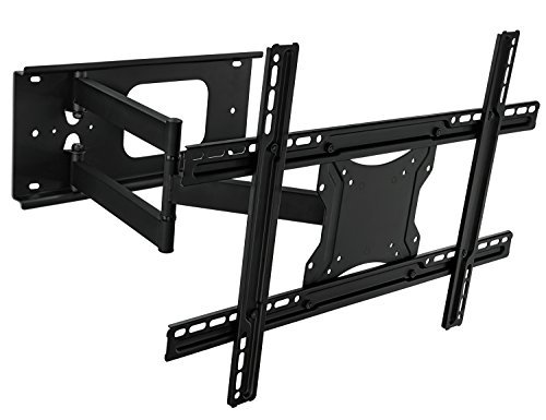 Product Cover Mount-It MI-345 Swivel Full Motion Articulating Tilting Low-Profile TV Wall Mount Corner Bracket for 32 - 65 inch Screen LCD LED Plasma 4K 3D Flat Panel Screen TV VESA Standard up to 600x400mm 100 lb Weight Capacity Black