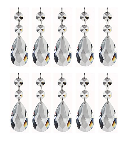 Product Cover Pendants-Teardrop Chandelier Crystal Pendants Glass Pendants Beads Pack of 12