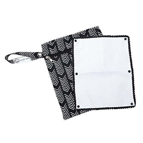 Product Cover Sarah Wells Pumparoo Wet/Dry Bag for Breast Pump Parts (Black and White)