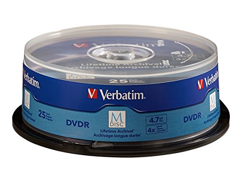 Product Cover Verbatim M-Disc DVDR 4.7 GB 4X with Branded Surface - 25 Pack Spindle 98908