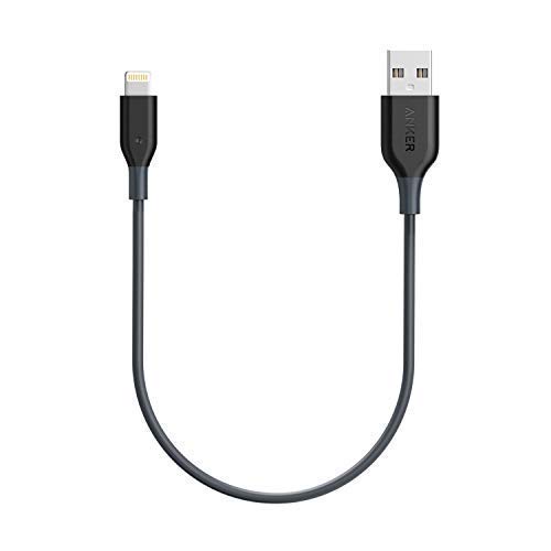 Product Cover Anker Powerline 1ft Lightning Cable, MFi Certified for iPhone Xs/XS Max/XR/X / 8/8 Plus 7/7 Plus / 6/6 Plus / 5S (Space Gray)