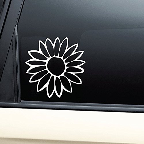 Product Cover Flower Vinyl Decal Sticker - White- Die Cut Decal Bumper Sticker for Windows, Cars, Trucks, Laptops, Etc.