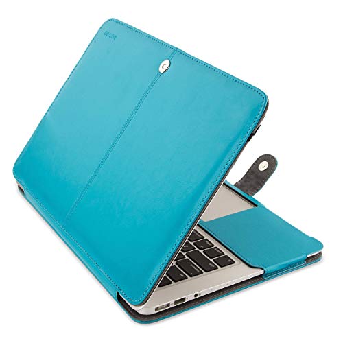 Product Cover MOSISO MacBook Air 11 inch Case, Premium PU Leather Book Folio Protective Stand Cover Sleeve Compatible with MacBook Air 11 inch A1370 / A1465, Blue