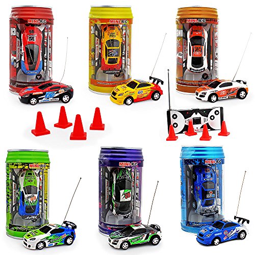 Product Cover haomsj Mini Coke Can Speed Rc Radio Remote Conrtol Micro Racing Car with Led Lingts Toys Kids Gift
