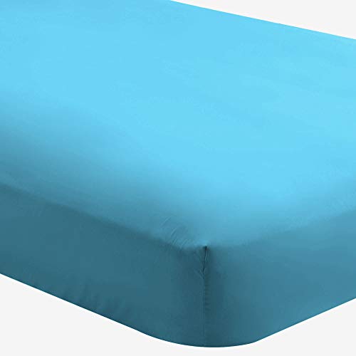 Product Cover Bare Home Fitted Bottom Sheet Twin Extra Long - Premium 1800 Ultra-Soft Wrinkle Resistant Microfiber - Hypoallergenic - Deep Pocket (Twin XL, Aqua)