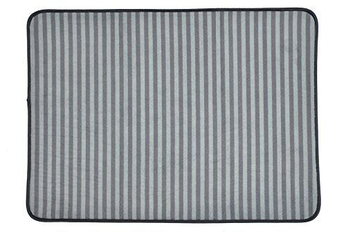 Product Cover Bone Dry DII Non Slip Large Stripe Pet Cage Mat, 21x33, Absorbent Non Scratch Under Cage Mat for Dogs and Cat, Perfect for Kennels or Crates-Gray