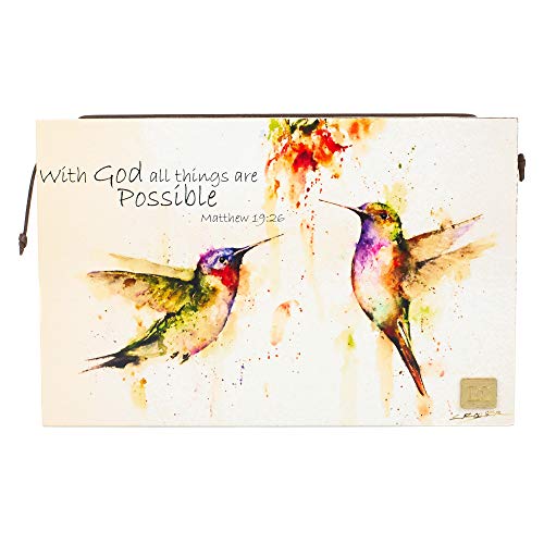 Product Cover DEMDACO Dean Crouser With God All Things Hummingbird 10 x 6.5 Wrapped Canvas Inspirational Wall Art Plaque