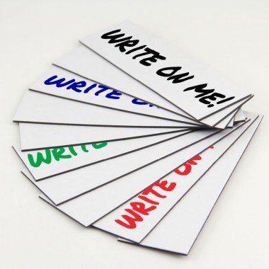 Product Cover Better Crafts 25 Dry Erase Magnetic Shelf Label Magnets 1 x 2 White