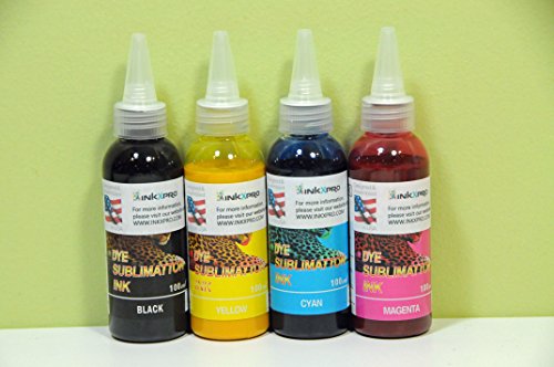 Product Cover INKXPRO 4 X 100ml Professional True Color Sublimation Ink Refills for C68 C88 C88+ Workforce 3620 3640 7010 7510 7520 7110 7610 7620 7710 7720 7210 (for Sublimation Printing, ICC Profile Available)