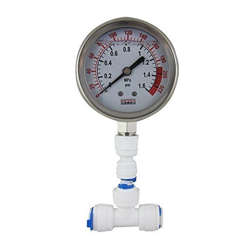 Product Cover Malida Water Pressure Gauge Stainless for Aquarium Meter 0-1.6Mpa 0-220Psi Reverse Osmosis System Pump with 1/4