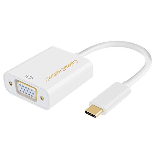Product Cover USB C to VGA Adapter, CableCreation USB Type C to VGA Adapter, Compatible with MacBook Pro 2016/2017/2018, MacBook Air, iPad Pro 2018, Surface Book 2, XPS 13, Yoga 910, S8+, S9, White