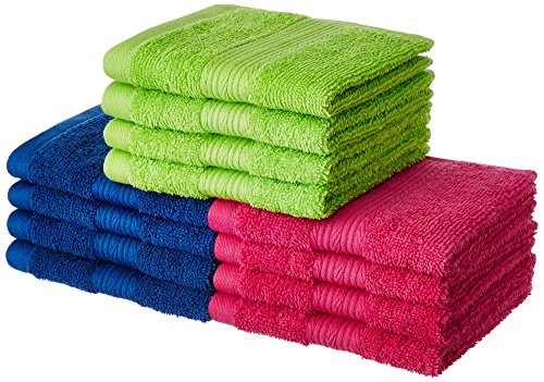 Product Cover hind heritage Cotton 12 Piece Face Towel Set, 500 GSM (Iris Blue, Paradise Pink and Spring Green)