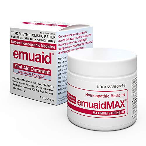 Product Cover EmuaidMAX® Ointment - Antifungal, Eczema Cream. Maximum Strength Treatment. Use Max Strength for Athletes Foot, Psoriasis, Jock Itch, Anti Itch, Ringworm, Rash, Shingles and Skin Yeast Infection.