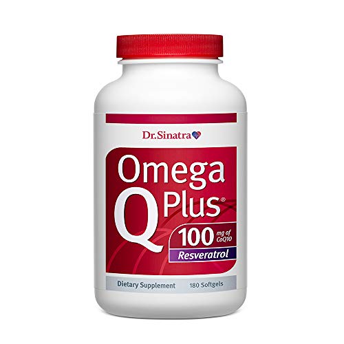 Product Cover Dr. Sinatra's Omega Q Plus 100 Resveratrol - Omega-3 Supplement Supports Healthy Blood Flow, Blood Pressure, and Provides Antioxidant Power with 100mg of CoQ10 and Resveratrol (180 softgels)