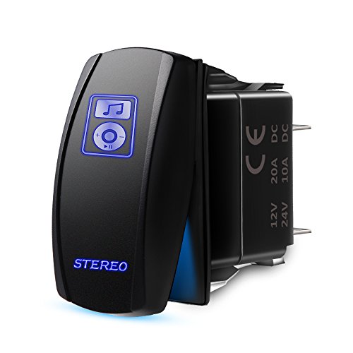 Product Cover MICTUNING LS083601JL Laser Stereo Rocker Switch Kit, On/Off LED Light, 20A 12V, Blue