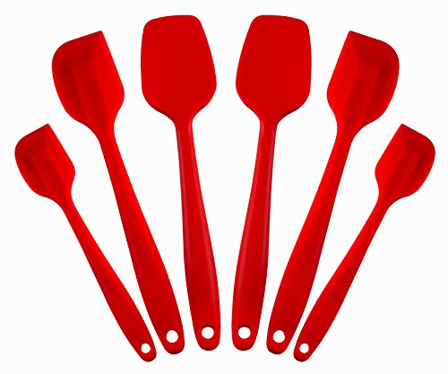 Product Cover SimplexSilicone 6-Piece Premium Non-Stick Silicone Spatula Set - Heat Resistant Cooking Baking Utensils, Set of 6 (Apple Red)