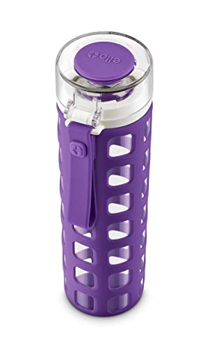 Product Cover Ello Syndicate Glass Water Bottle with One-Touch Flip Lid, Grape