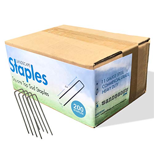 Product Cover Sandbaggy 200-Count Landscape Staples ~ SOD Staples, Garden Stakes, Square Pins