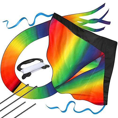 Product Cover AGREATLIFE Huge Rainbow Kite for Kids a Kite Easy to Fly for Outdoor Games and Activities | Easy to Fly and Soars High, A Great Way to Enjoy and Spend Time with Friends and Family