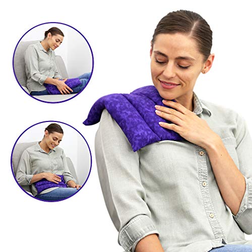 Product Cover Nature Creation Microwavable Heating Pad for Cramps - Herbal Hot and Cold Pack for Relief of Arthritis Back Pain, Tired Muscle After Work Out, Headaches, and to Relax After a Long Day (Purple Marble)