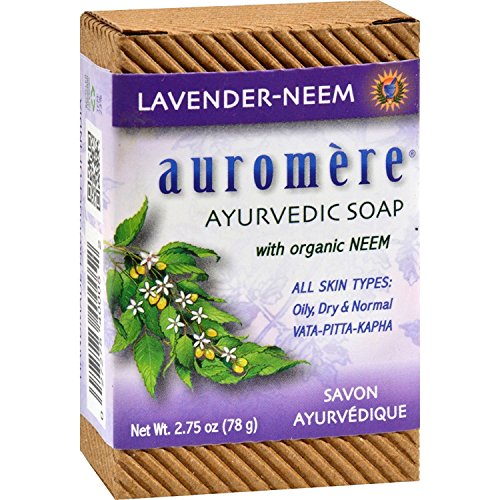 Product Cover Ayurvedic Bar Soap Lavender-Neem by Auromere - All Natural Handmade and Eco-friendly Bar Soap for Sensitive Skin - 2.75 oz (2 Pack)