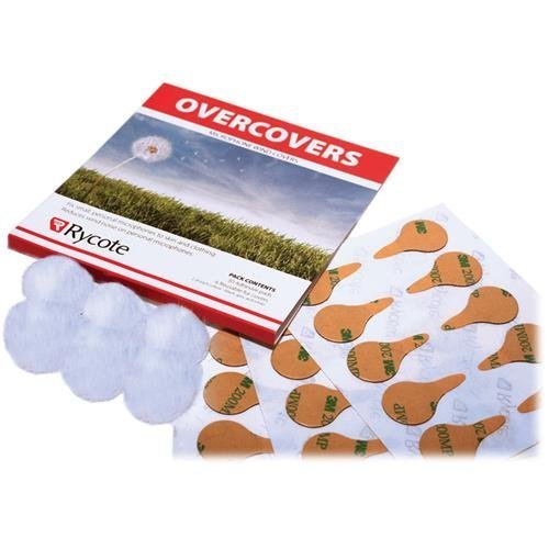 Product Cover Rycote 6x Fur Discs Overcovers with 30x Adhesive Stickies for Lavalier Mics, White
